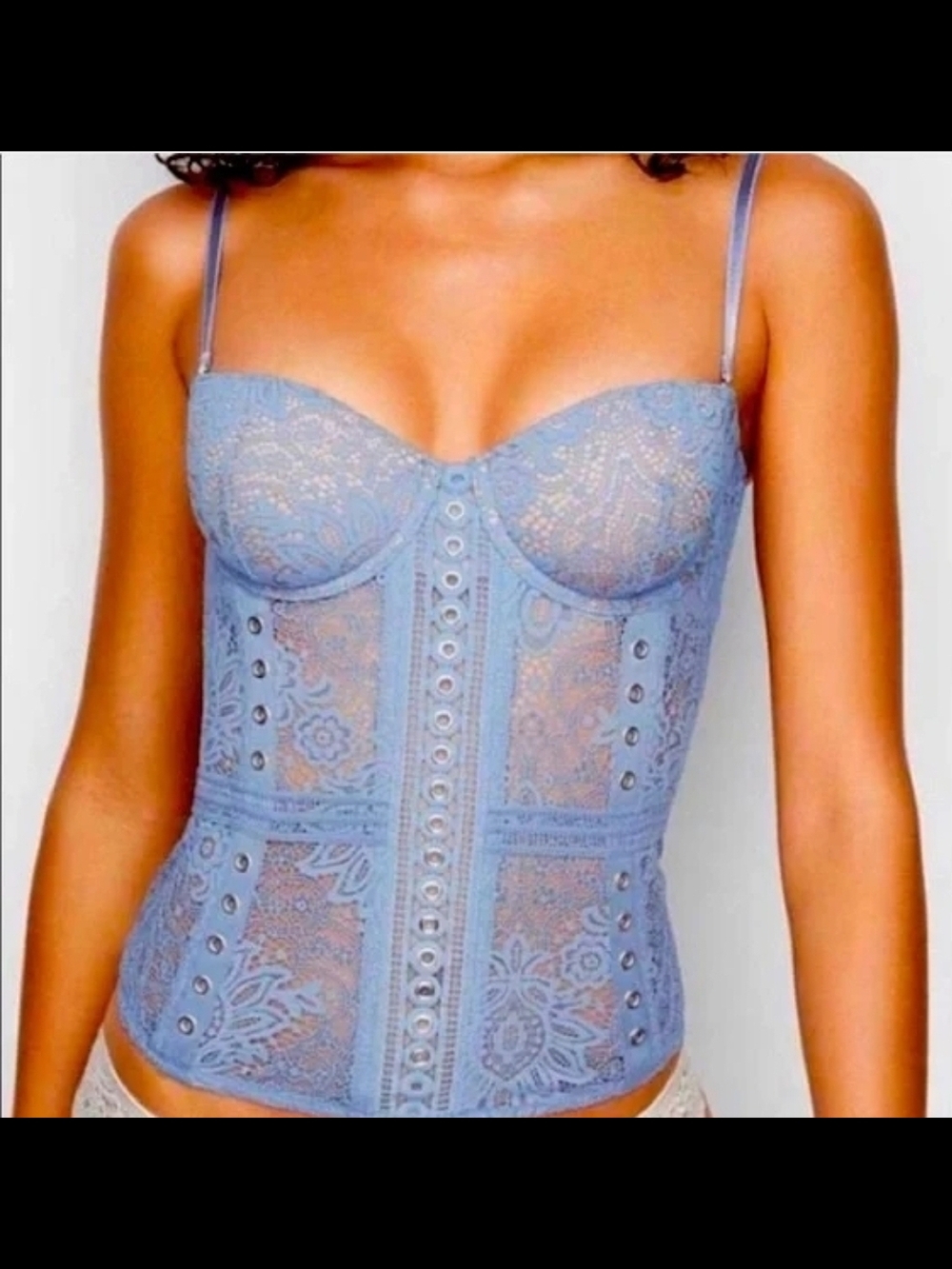 Victoria's Secret Blue Lace Bustier Corset